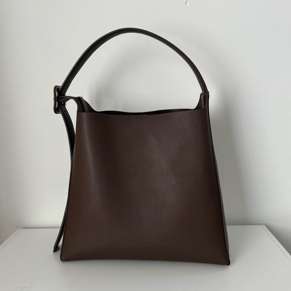 MANGO Brown Leather Tote Bag - Picture 3 of 7